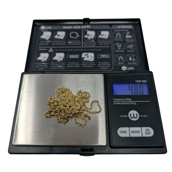 Charpas Italy 14K Yellow Gold Rope Chain Necklace – 38”, 4.80g, Hallmarked - Picture 2 of 5